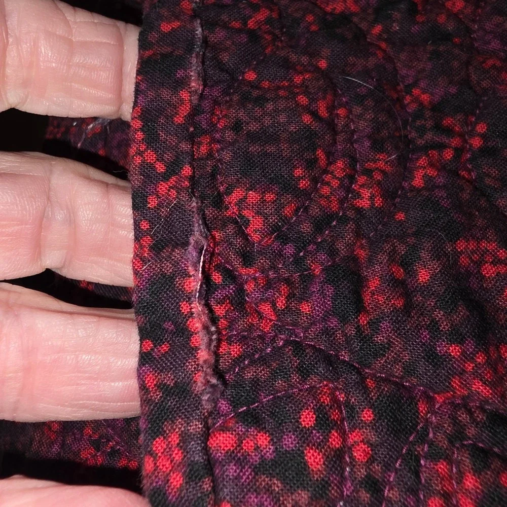 Handmade Patchwork Quilt Burgundy Pink Magenta Diagonal Pattern 68x55 Graduation